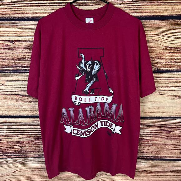 Vintage 1990s Alabama Crimson Tide College T-shirt - Picture 2 of 6